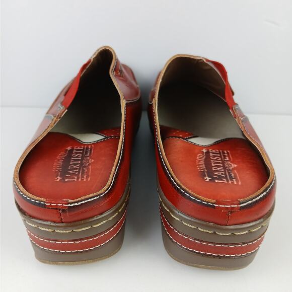 L'Artiste by Spring Step SZ 40/9 Chino Clogs Red NEW - Picture 3 of 9